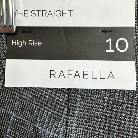 Rafaella Sports High Rise The Straight Tartan Print Academia Golf Pants - Picture 10 of 13